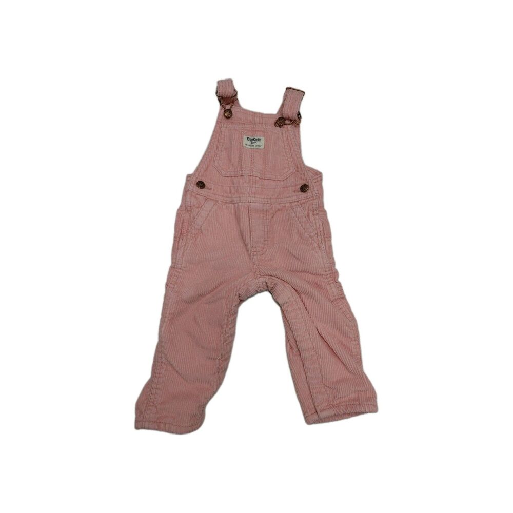 True Vintage 80s 90s Oshkosh Osh Kosh Made USA Pink Corduroy Overalls 12M (0016)